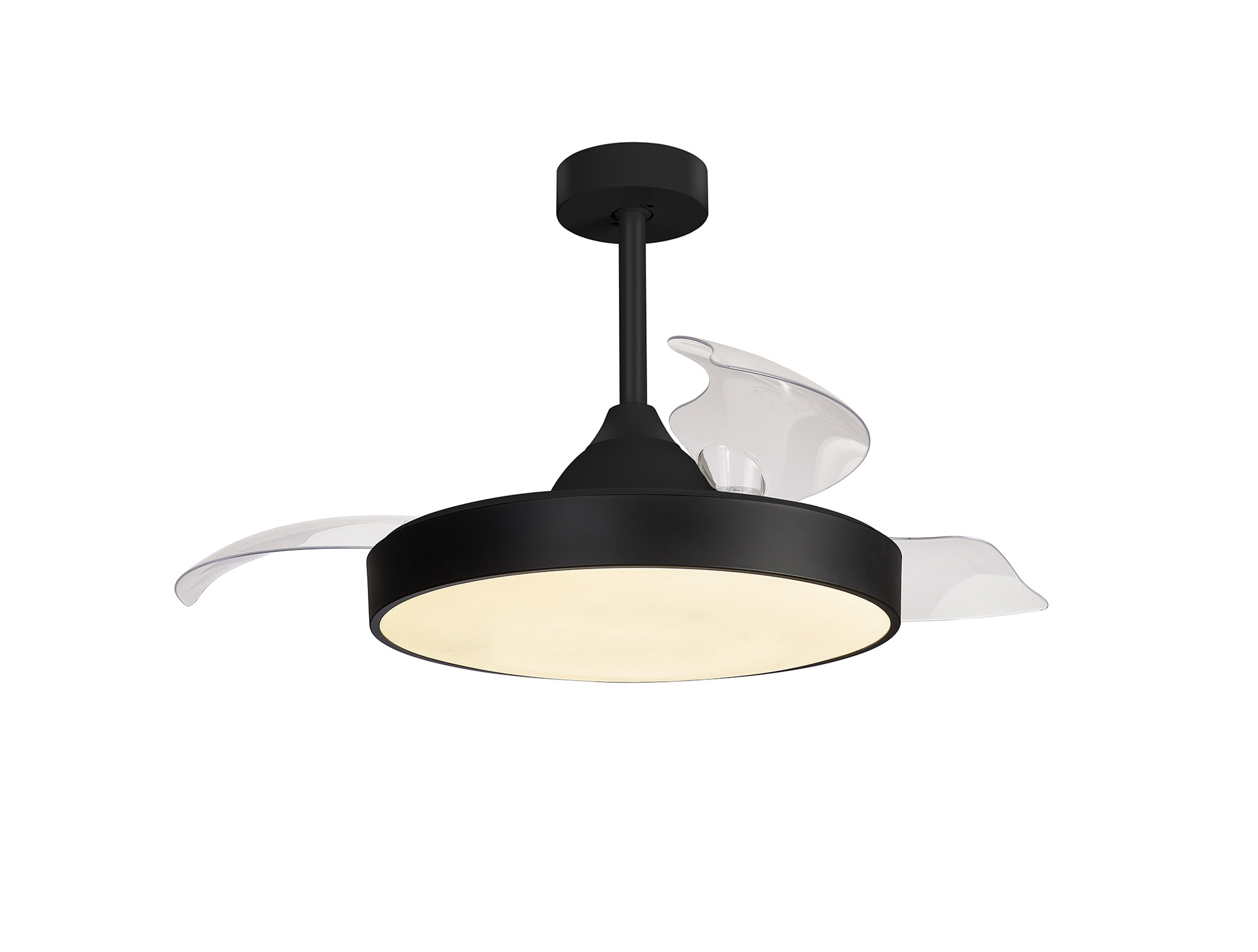 M8754  Alaska 50W LED Dimmable Ceiling Light With Built-In 30W DC Fan, 2700-5000K Remote & APP Control, Black